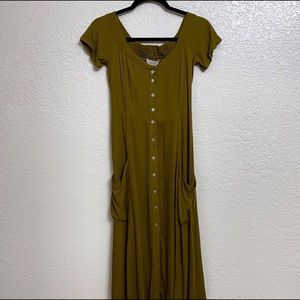 NWT Ava Sky Midi Margot Olive Green Ponds Dress